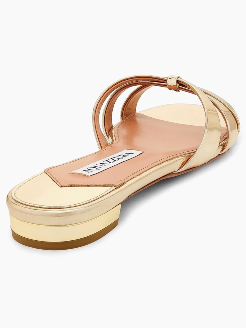 Aquazzura - Tati Leather Slide Sandals - size 37.5 - Picture 4 of 8